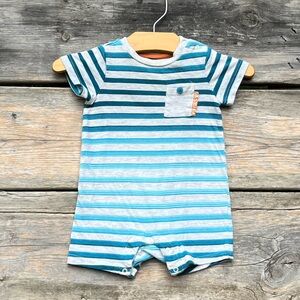 GUESS Los Angeles Blue Striped Cotton Blend Onesie Infant Size 6-9M